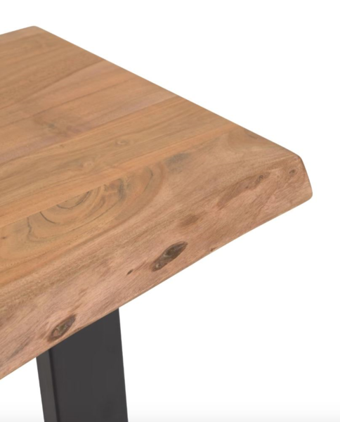 Consola de madera maciza de acacia con acabado natural 115 x 40 cm (2)