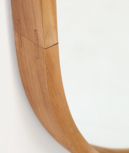 Mirror in solid teak wood with natural finish Ø 45 x 95 cm (1)