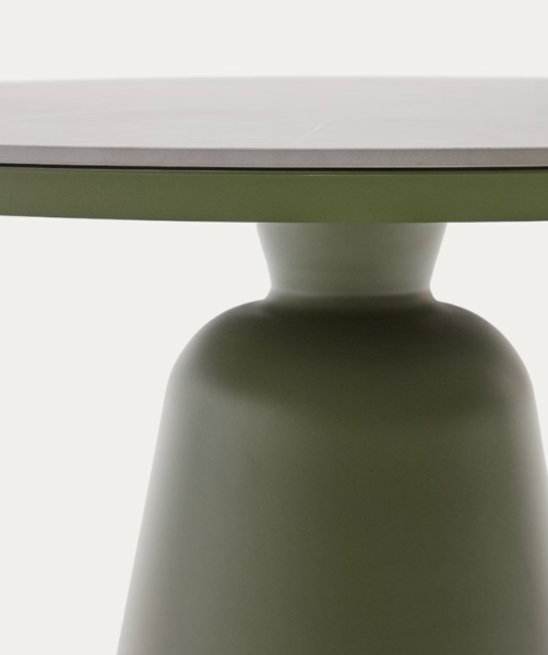 Outdoor table made of aluminum with green ceramic top Ø 120 cm (3)