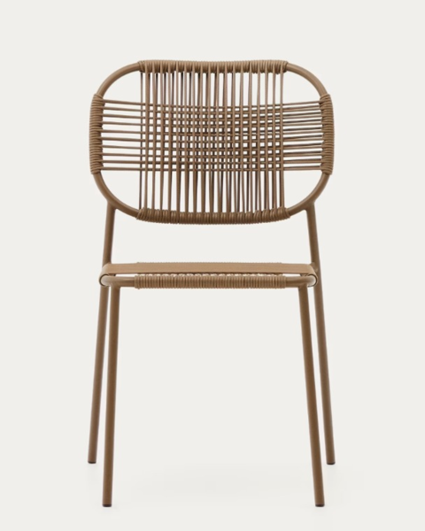 Stackable outdoor chair in synthetic cord and galvanized steel with colored finish (4)