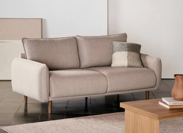 Rustic Style 2-Seater Sofa Beige 184 cm (4)